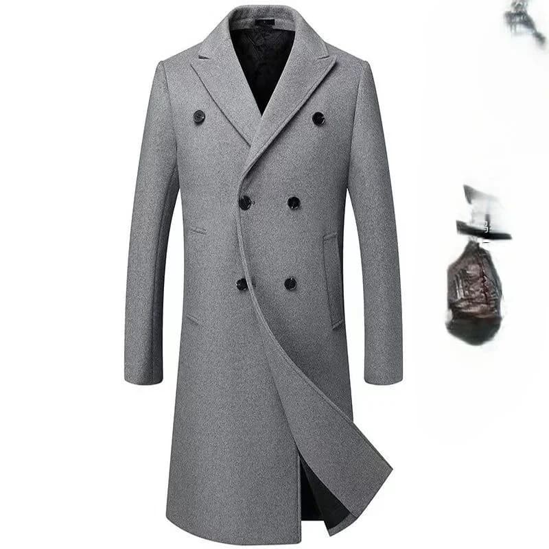 Cappotto Trench da Uomo in Lana con Cerniera Dorata, Stile Casual Sportivo, Beige, Kaki, Marrone, Tendenza Mondiale, Popolare in Cina