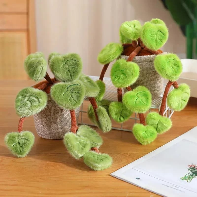 Pianta Artificiale Pendente, Giocattolo di Peluche Morbido e Soffice, Vaso di Vite Verde Imbottita, Pothos ‌ Bambola Decorativa Carina per la Casa, Peluche per la Camera da Letto
