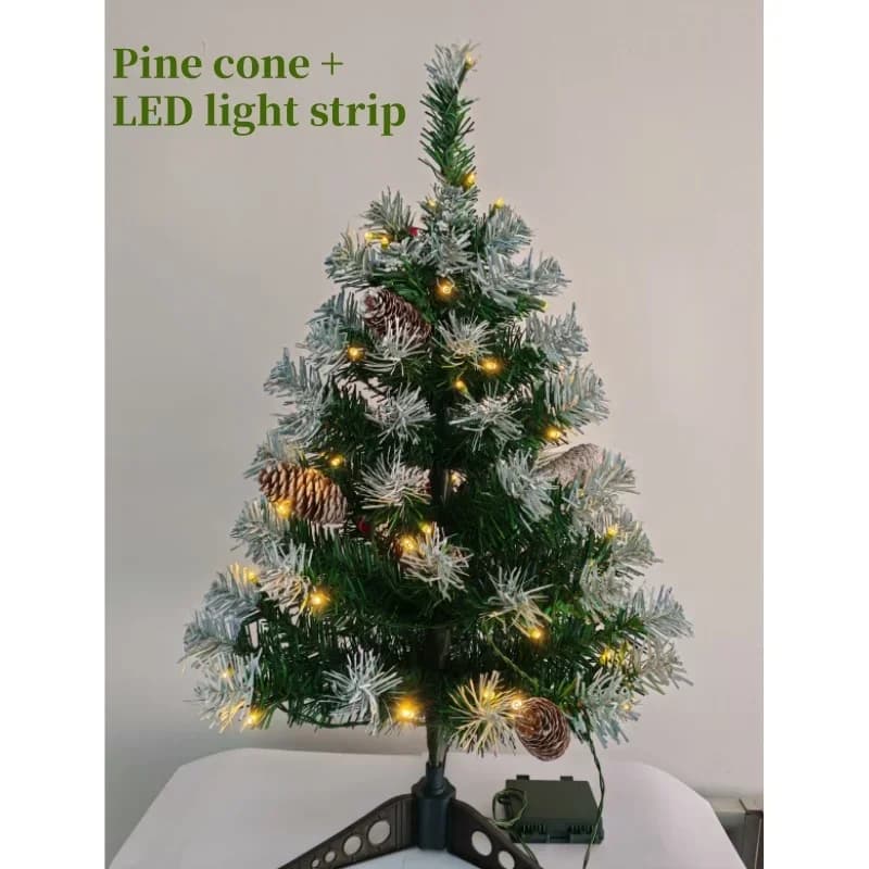 Nuovo albero di natale in Pvc con strisce luminose a Led pigne albero di natale festa di capodanno natale 45cm/60cm decorazione dell'atmosfera