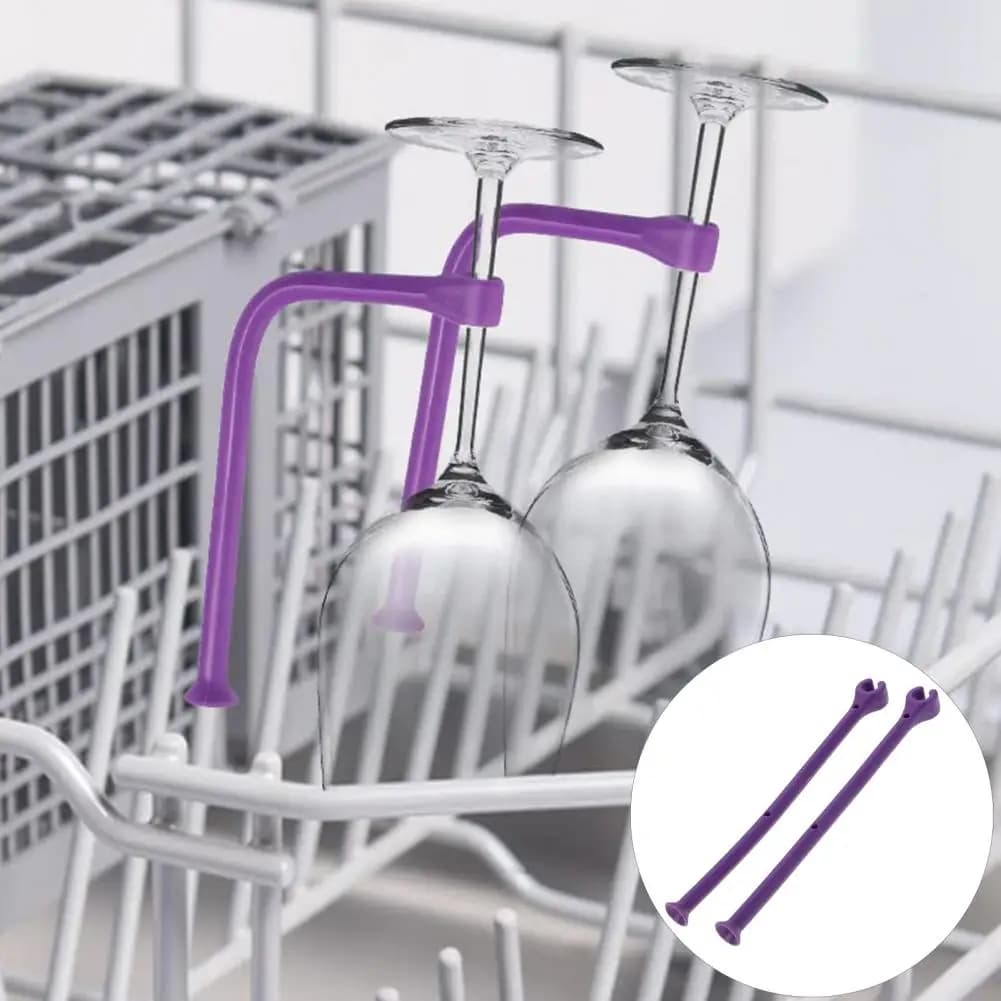 4/8 pz 17 cm Lavastoviglie Bicchiere di Vino Protezione Tether Silicone Lavastoviglie Attacco Stemware Saver Superiore/Inferiore Cremagliera Strumento Da Cucina