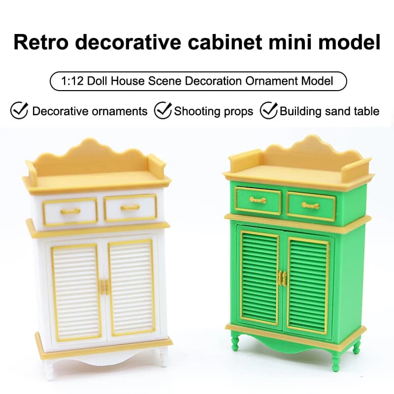 【Mini Armadietto per Casa delle Bambole 1/12, Modello di Mobile, Ornamento per Casa delle Bambole, Decorazione per Scenari di Vita, Giocattoli per Gioco di Ruolo】