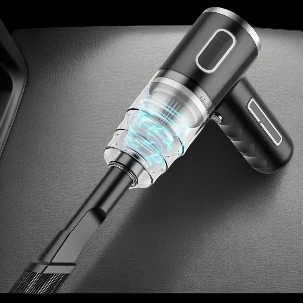 Aspirapolvere montato su auto da 1 pezzo – Collettore di polveri portatile wireless ad alta aspirazione per auto e casa (mini soffiatore di polvere)