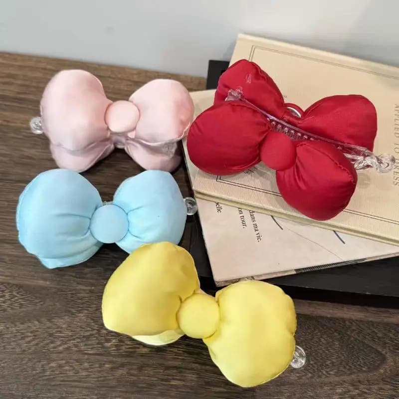Fermaglio per capelli con fiocco riempito in cotone colorato dolcezza giapponese per accessori per capelli con clip a banana per chignon alla moda da donna