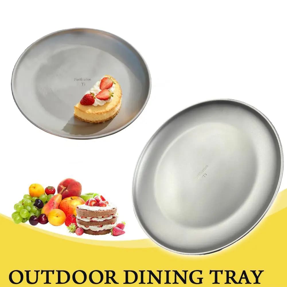 1/2Pcs Titanium Outdoor Camping Plate Ultralight Portable Round Frosted Dish Cooking Picnic Hiking Camping Backpacking Travel