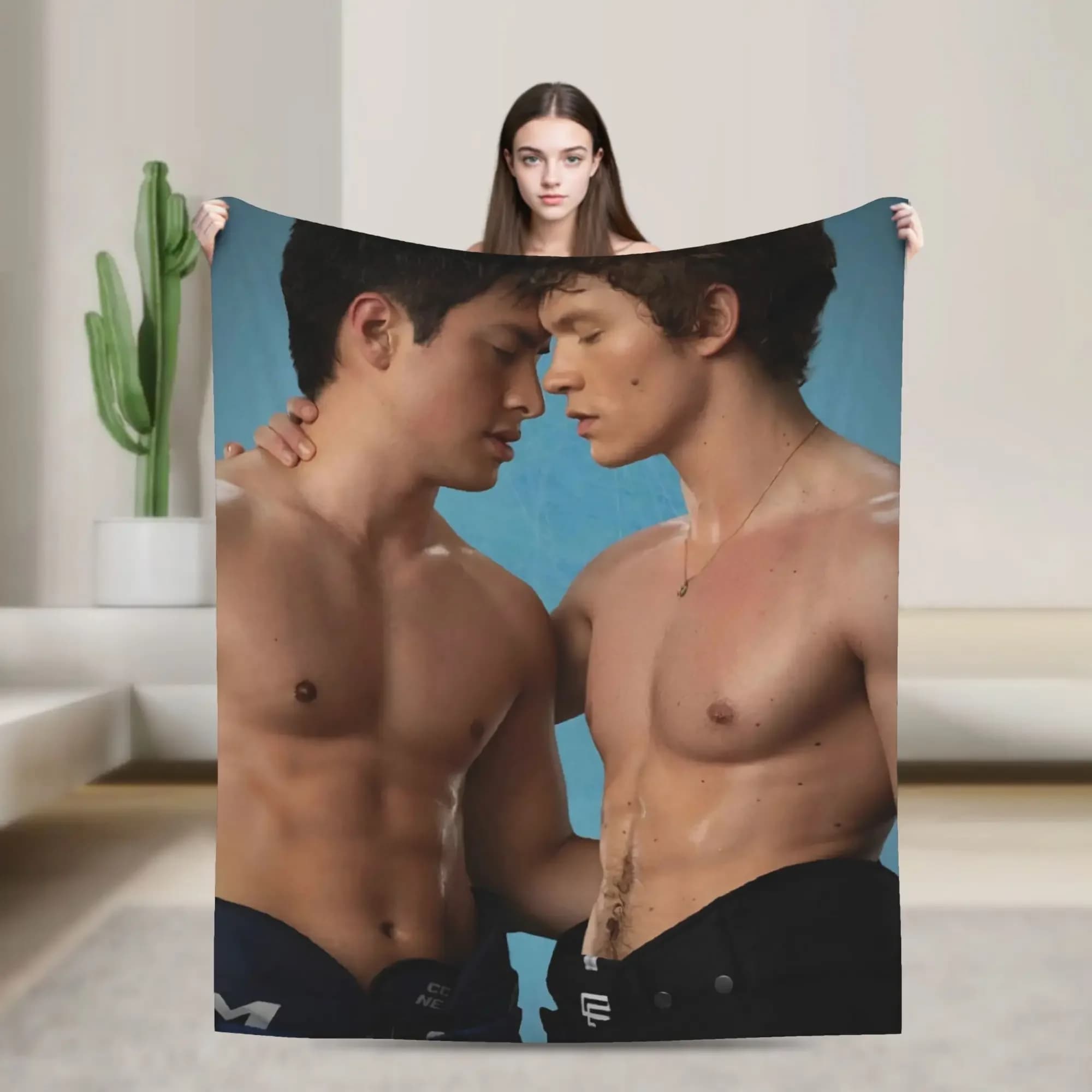 Coperta in flanella Heated Rivalry Shane e Ilya per adulti e ragazze, morbida e accogliente, ideale per l'inverno, decorazione per la casa, copriletto e copridivano