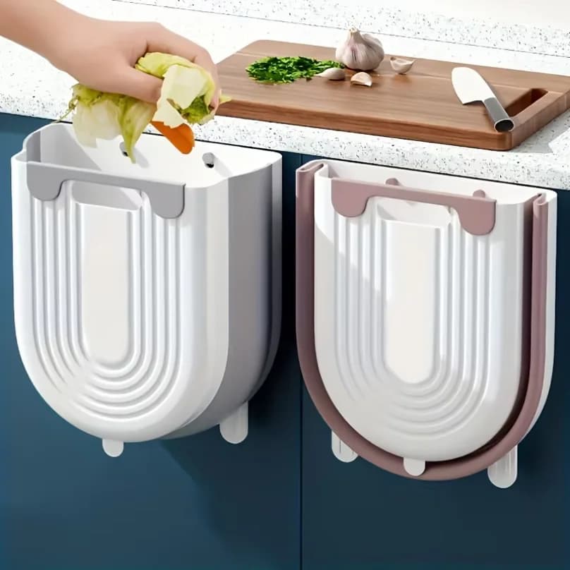 6/10L Hanging Kitchen Trash Can Collapsible Trash Can for Kitchen Foldable Small Garbage Can Compost Bin Under Sink Waste Bin