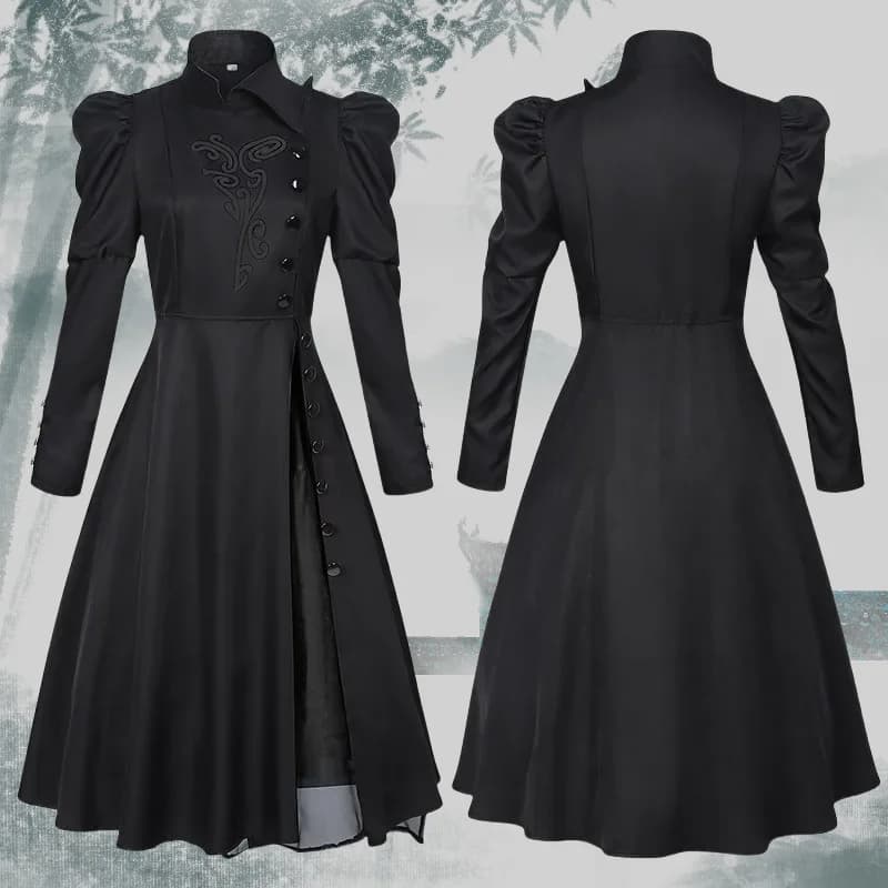 Micked Witch Elphaba Cosplay Mago Abito lungo nero Mantello Cappello Set completo Gioco di ruolo Vestito Costume di Halloween Mantello Festa di carnevale
