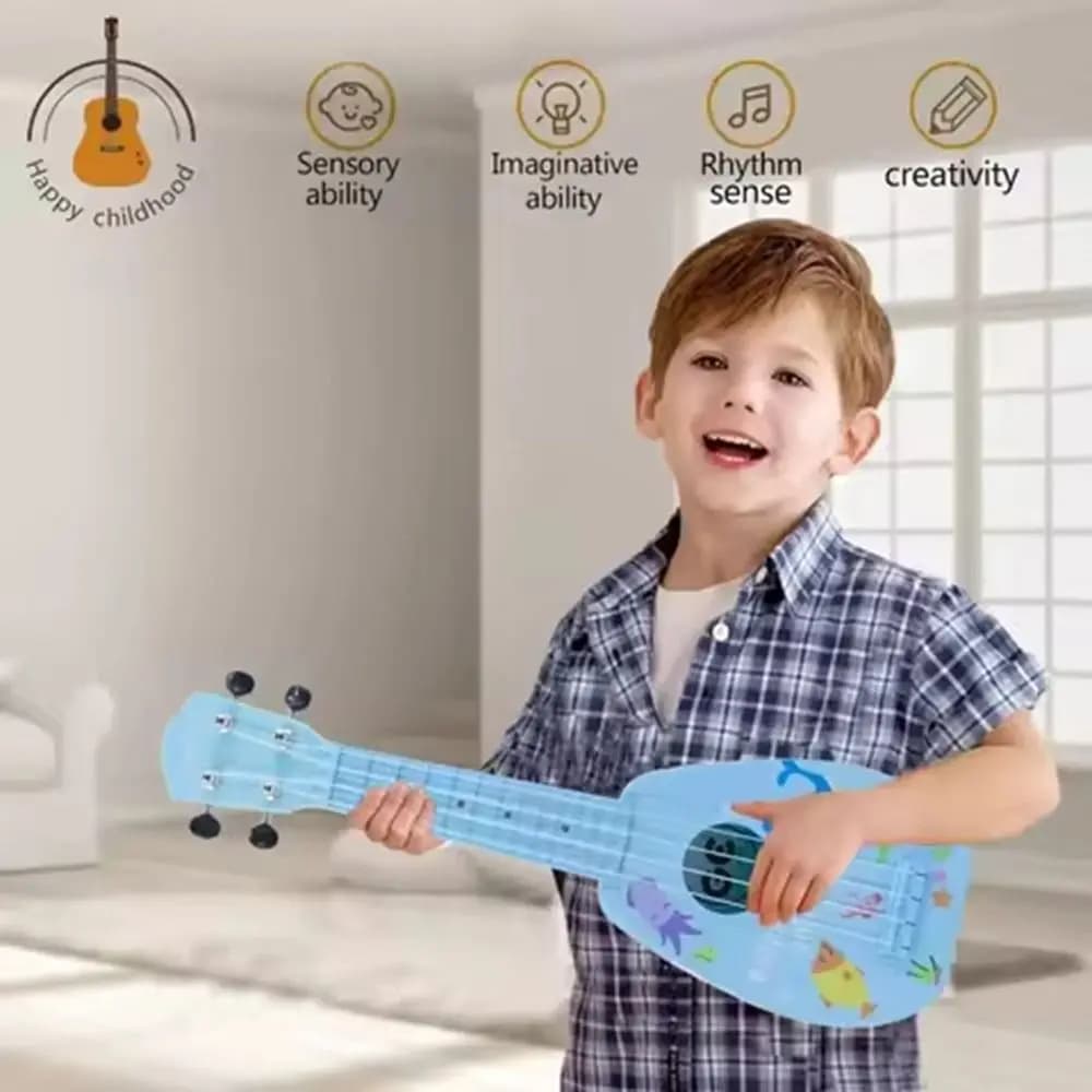 Ukulele Simulato Carino a Quattro Corde, Mini Chitarra Giocabile per Educazione Precoce, Regalo Musicale