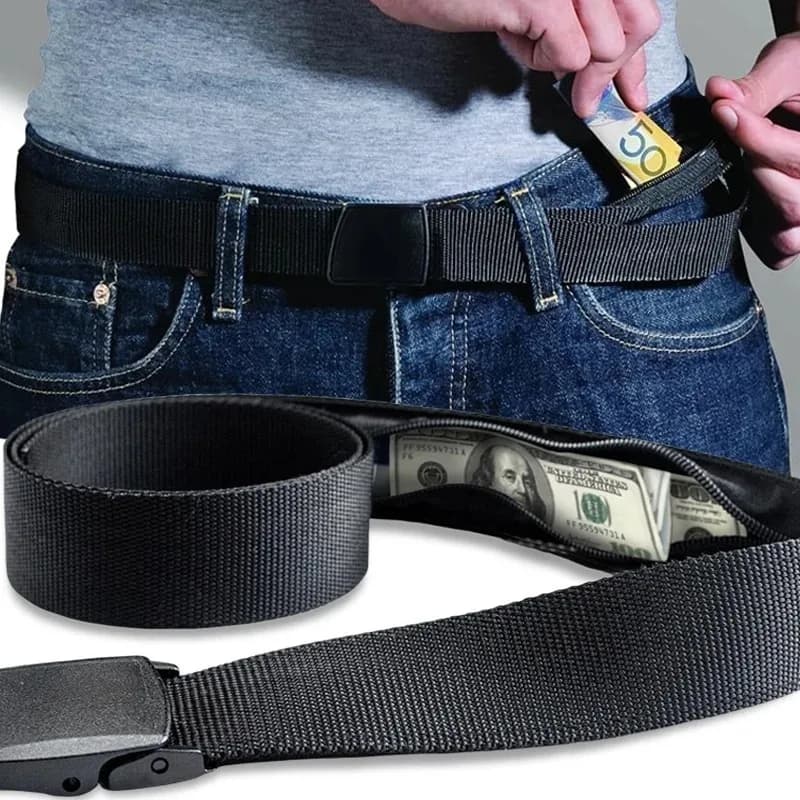 Travel Cash Anti Theft Belt Waist Bag Women Portable Hidden Money Strap Belt Wallet Waist Pack Men Hiding Belt For Men Women