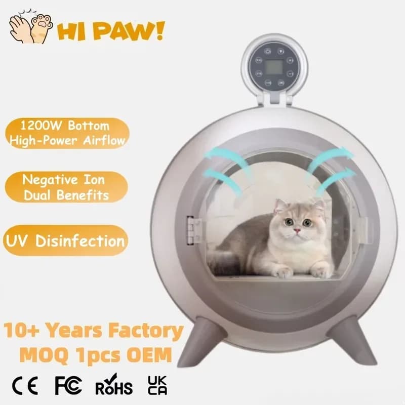 for Automatic Pet Hair Dryer Box Indoor Negative Ion Dual Benefits Smart Grooming Dryer for Dog Cat