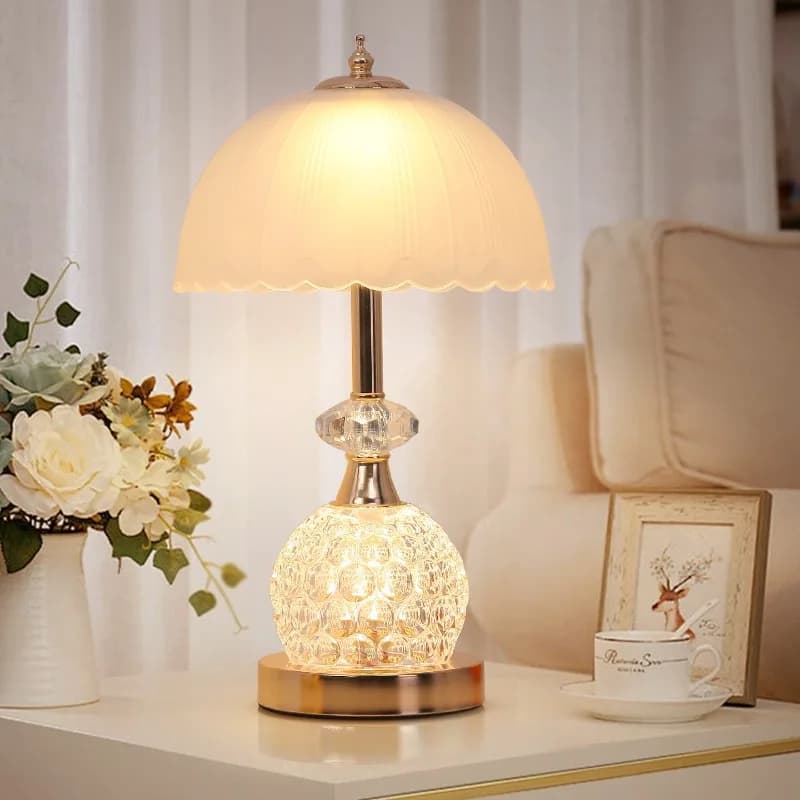 Lampada da Comodino di Lusso con Controllo Touch Dimmerabile, Luce Notturna per Camera da Letto, Lampada LED Decorativa per Dormitorio