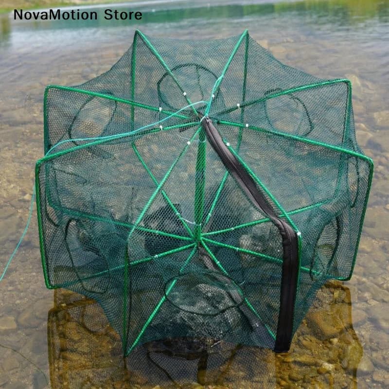 [NM]6 Holes Mesh For Fishing Net/Tackle/Cage Folding Crayfish Catcher Casting/Fish Network Crab/Crayfish/Shrimp/Smelt/Eels Traps