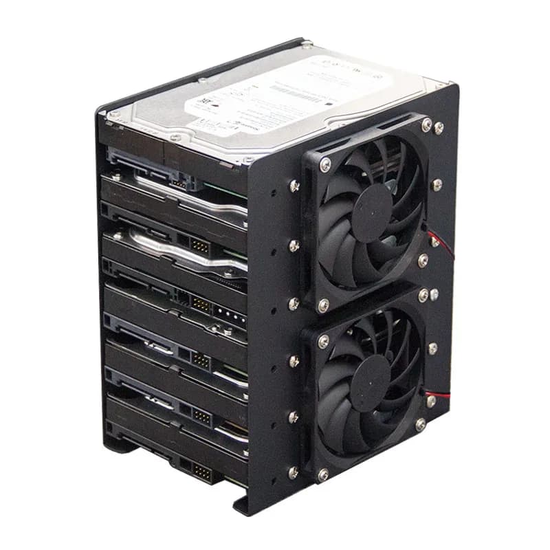 Telaio integrato staffa per disco rigido meccanico 6F disco rigido in metallo 6x3.5 ventola di espansione sovrapposta raffreddamento per custodia del PC