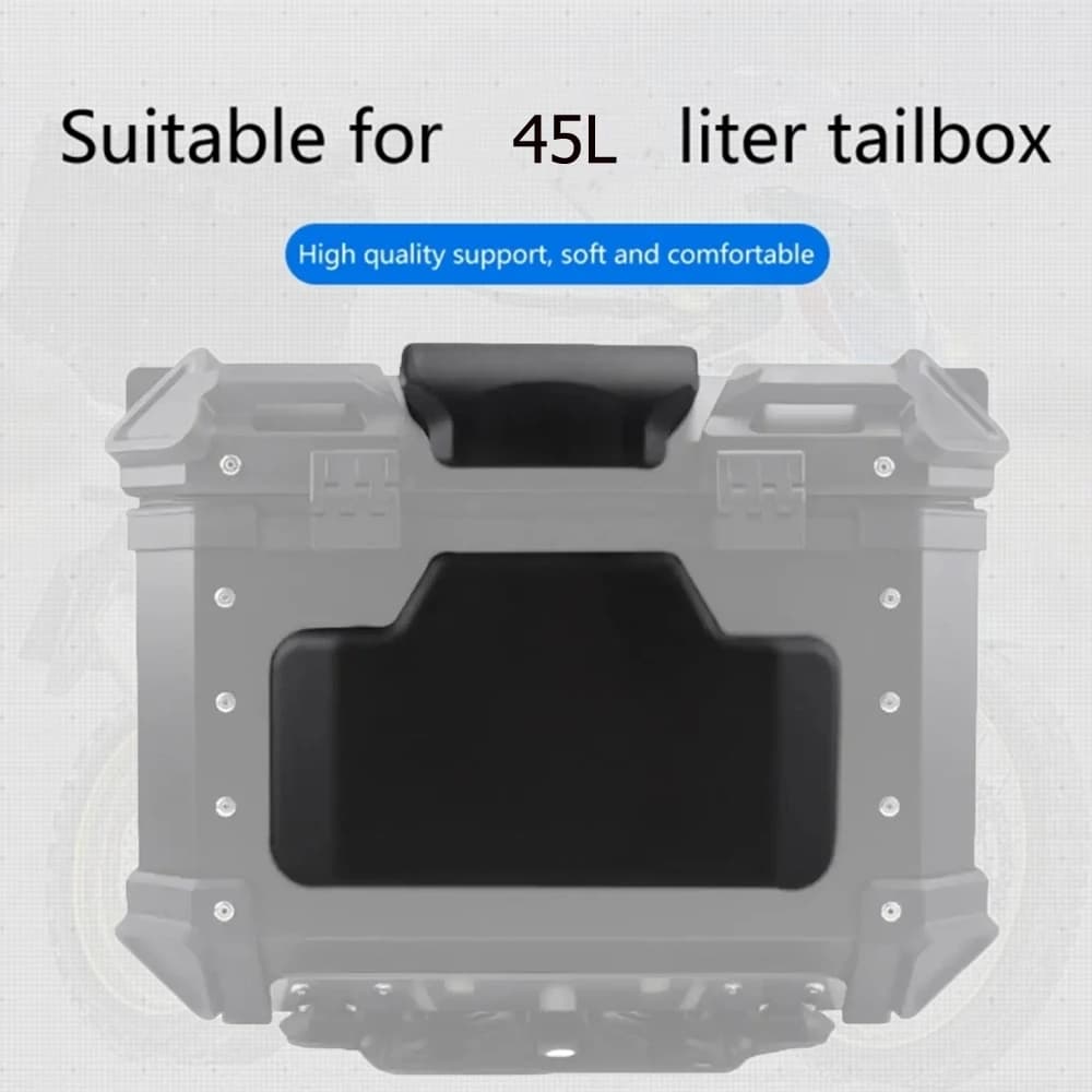 Top Case Cuscino per schienale per passeggero Cuscino per schienale per scatola posteriore Antigraffio Comodo spugna morbida in pelle PU per scatola superiore da 45 litri