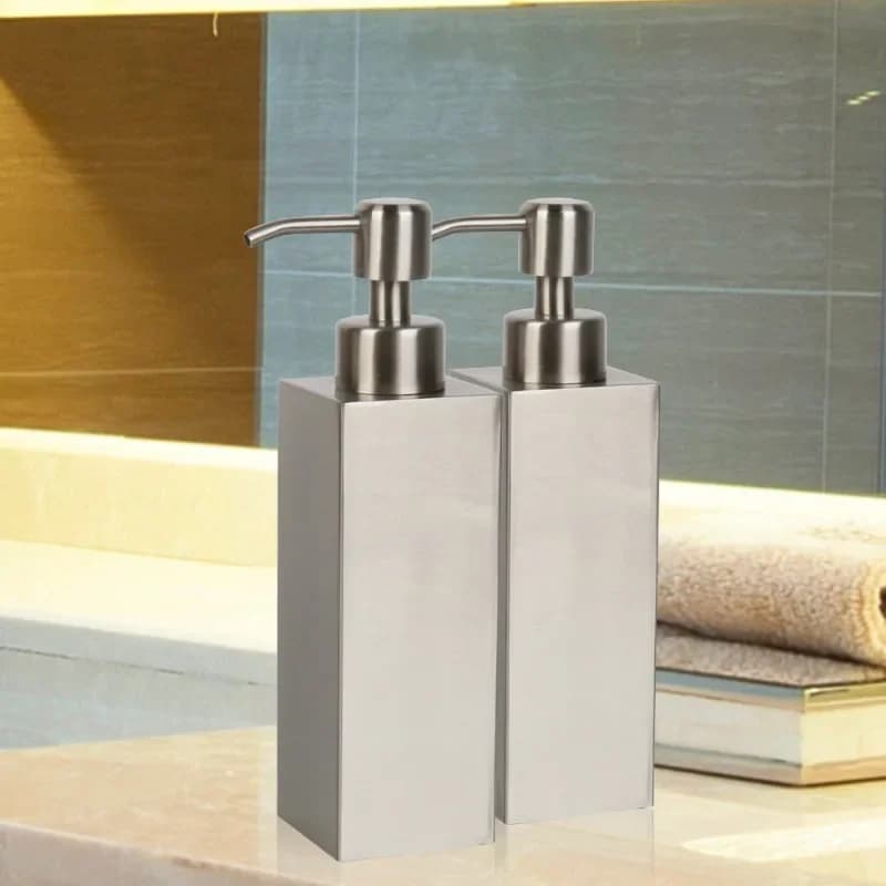 1pcs 304 Stainless Steel Soap Dispenser Manual Press Hand Sanitizer Bottle Lotion Shower Gel Container