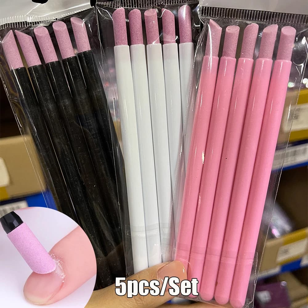 5 Pz/set Quarzo Rettifica Penna Unghie Spingipelle Trimmer Rimozione Della Pelle Morta UV Gel Polish Manicure Stick Lime Unghie Artistiche Strumento di Cura
