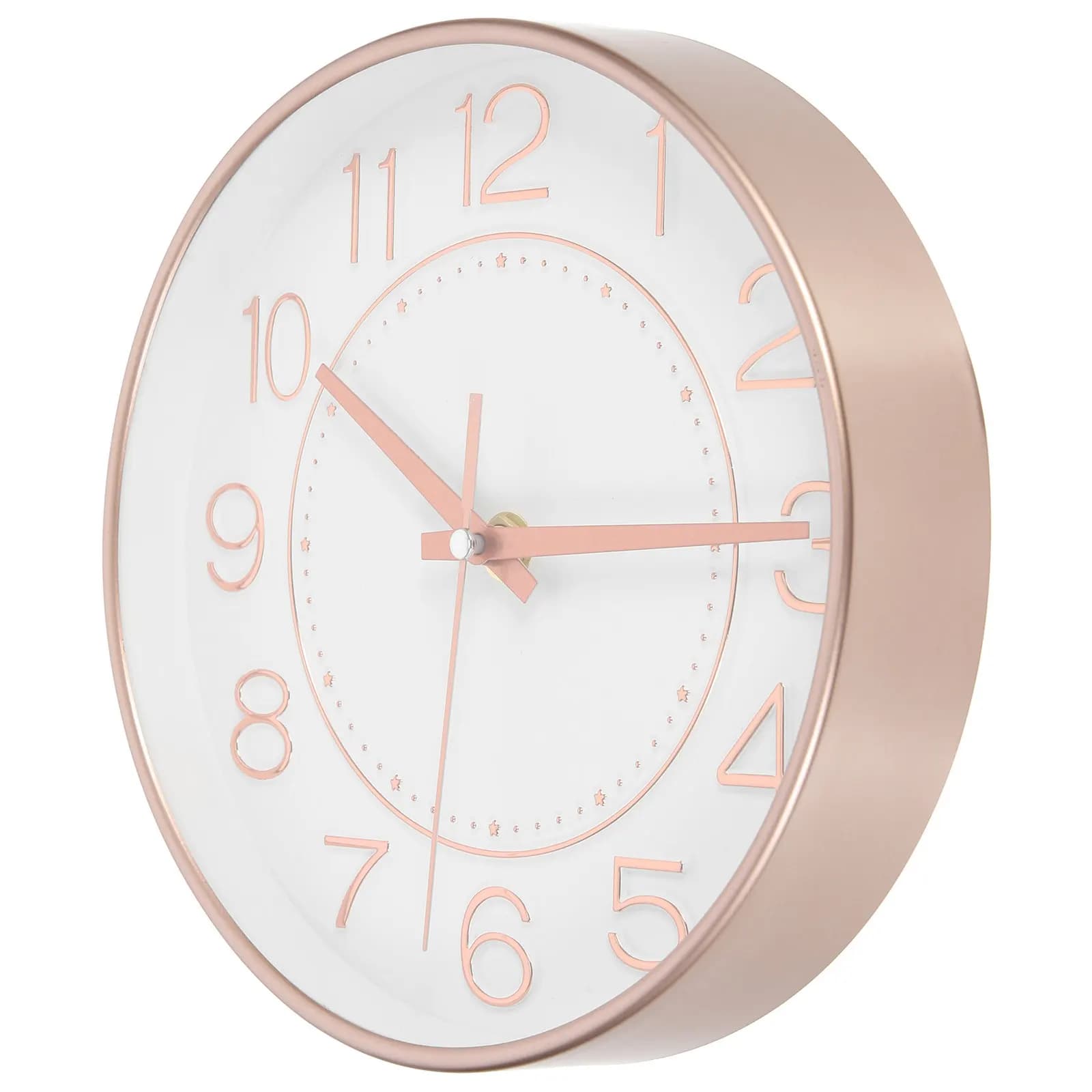 Orologio da Parete al Quarzo Elegante in Plastica e Vetro, Decorazione Silenziosa per Soggiorno e Casa, Funzionamento a Batteria