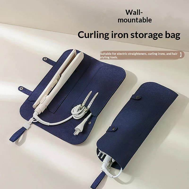 Travel felt storage bag for iron hair and plate, plate organizer, insulating mat for iron hair dryer