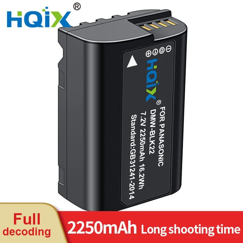 HQIX per Panasoinc GH6 GH7 DC-S5 GH5II Lumix S5II S5IIX S5M2X G9II Fotocamera DMW-BLK22 Caricabatterie Batteria