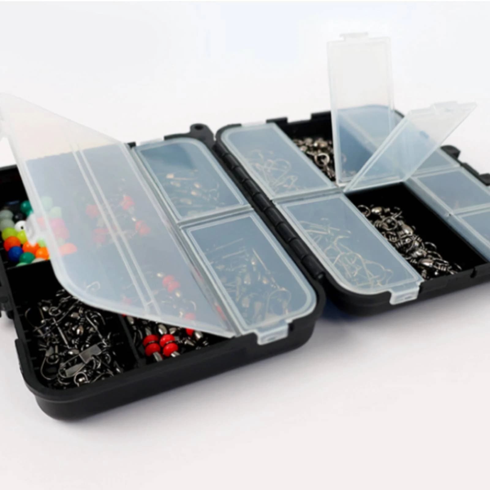 Compartmented Tackle Box with Transparent Lids Organized Fishing Tackle Box with Accessories Portable Slimline for Anglers