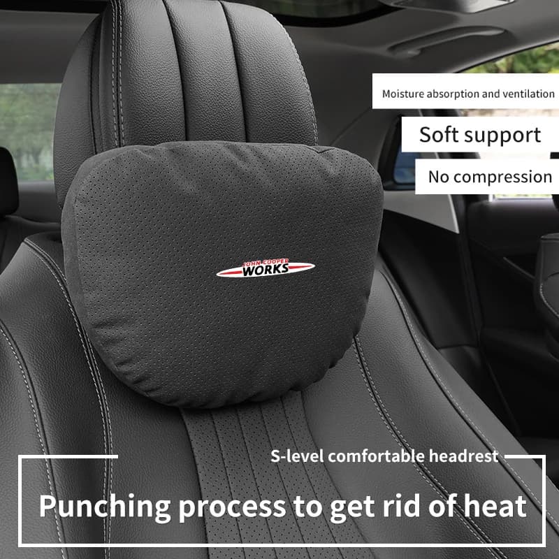 Car Headrest Neck Support Seat Soft Neck Pillow For MINI John Cooper S Works JCW R50 R52 R57 R58 R56 F55 F56 Countryman Clubman