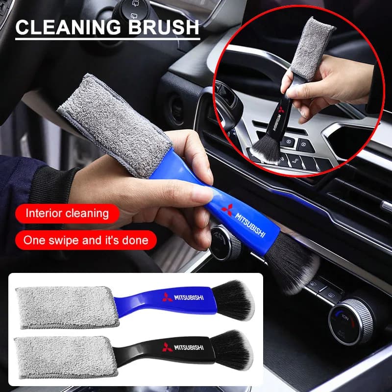 Car Conditioning Air Outlet Cleaning Brush Interior Brush Washer Emblem For Mitsubishi lancer asx outlander pajero l200 galant