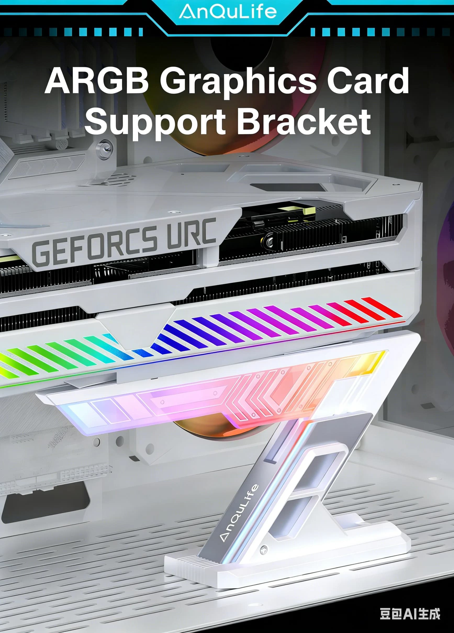Supporto per Scheda Grafica ANQULIFE GPU VGA con RGB ARGB Aura Sync 5V 3PIN per Case Desktop