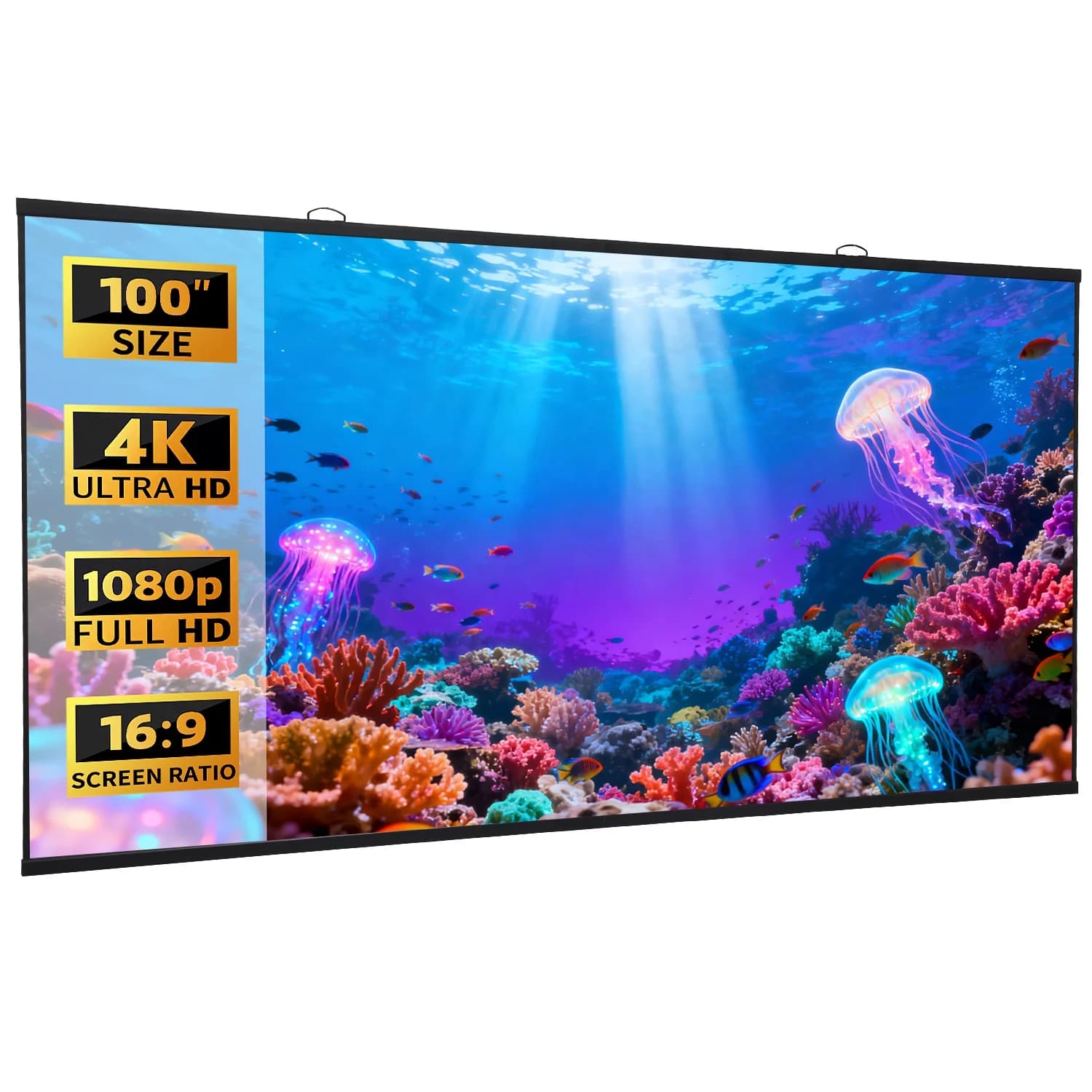 Javoda Portable Pet Crystal Fresnel Anti-Light 16:9 4K HD 100inch Fixed Frame Ultra Short Throw Projector Screen