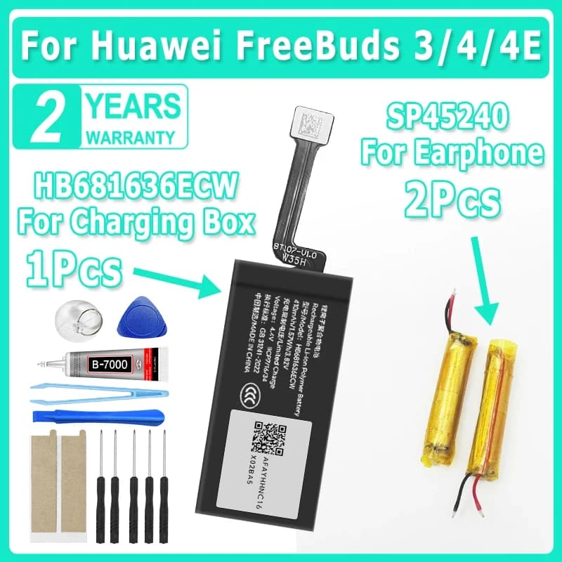 SP45240 HB681636ECW Bluetooth headset Replace Battery For Huawei FreeBuds 3 Freebuds 4 4E Wireless Bluetooth TWS Earphone T0004C