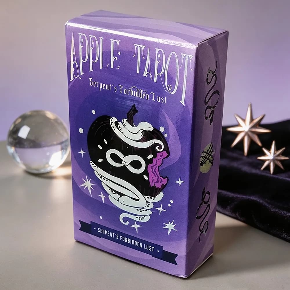 Apple Tarot Deck, Serpent's Forbidden Lust Tarot Cards, 10.3*6cm 78 Purple Pink Witch Tarot Cards