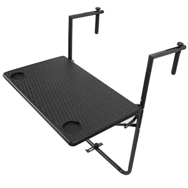 Cross-border outdoor wrought iron rust-proof sunscreen balcony railing hanging table folding table railing liftable table board