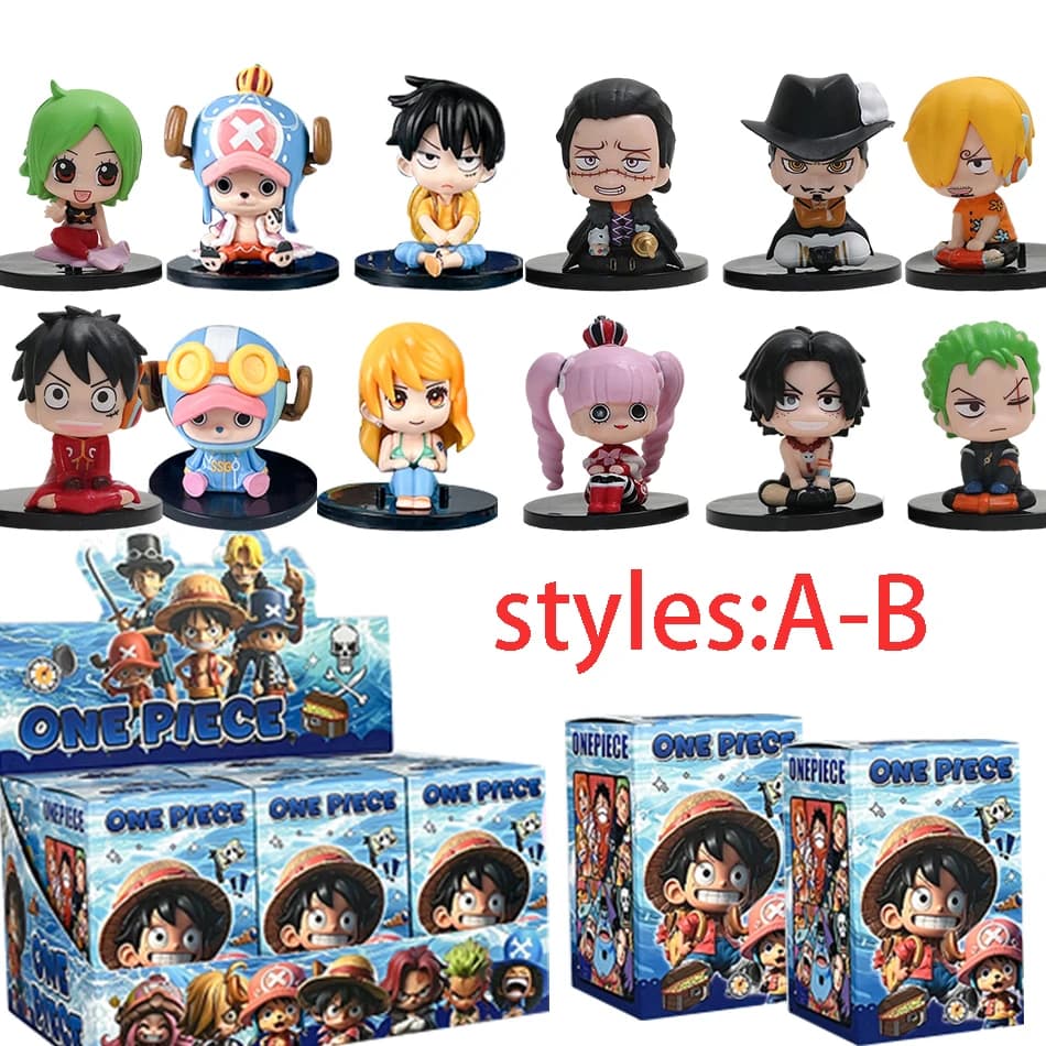 1-12 Pezzi Blind Box Anime One Piece Figure Luffy Roronoa Zoro 6cm Versione Q Action Figure Giocattolo Carino Decorazione Scrivania Modello Regalo