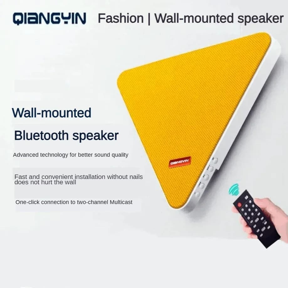 Altoparlante Bluetooth per montaggio a parete per interni intelligente Supporto per centro musicale stereo wireless TWS Radio FM Riproduzione USB AUX con telecomando