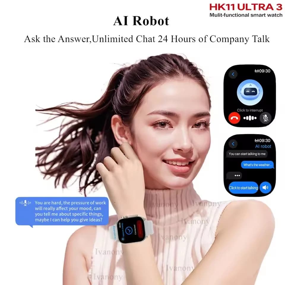 Nuovo Smartwatch HK11U3 per Uomo con Schermo AMOLED HD da 2.02", ChatGPT, NFC, Chiamate Bluetooth, 2GB ROM, Compatibile con iOS e Android, Smartwatch Originale per Uomo