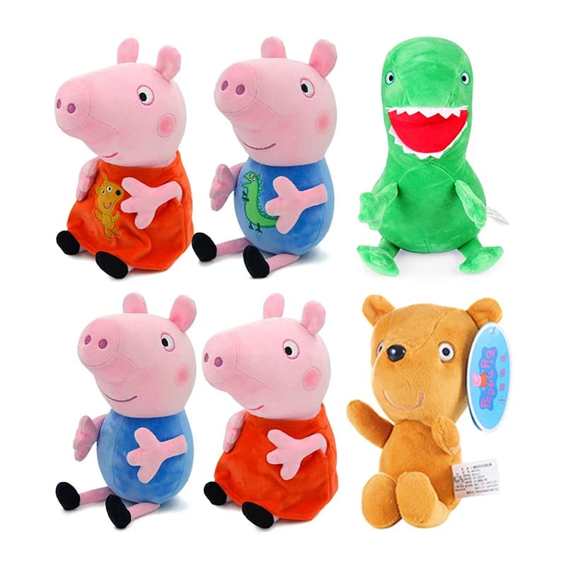Genuino 19 cm Peppa Pig giocattoli di peluche carino George Eddie Bear Mr Dinosaur Cartoon Anime Figure peluche ripiene regali di compleanno per bambini