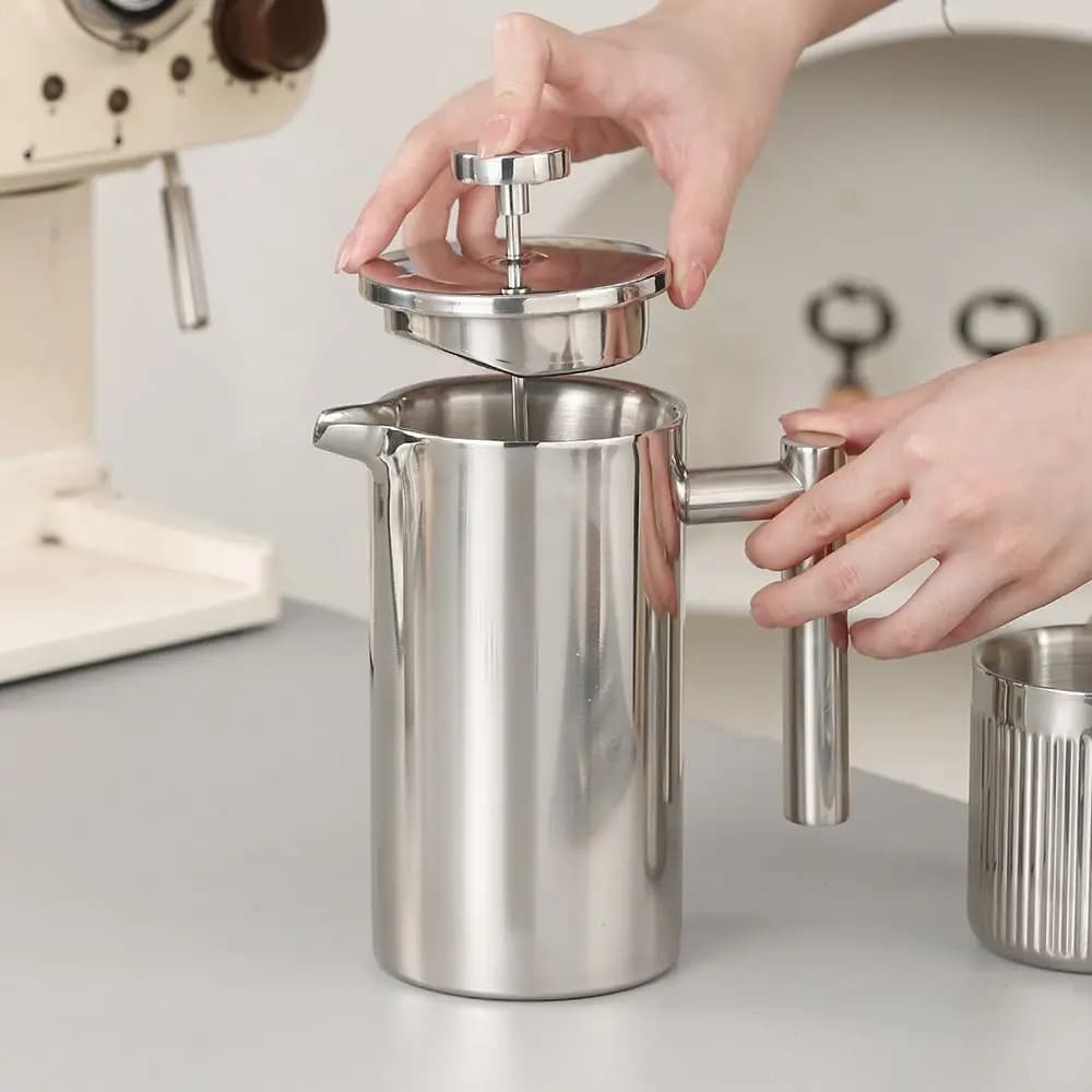 350/600/800/1000/1500ml French Press Coffee Maker Double Wall Filtration System Insulated Coffee Pot Easy Clean Heat Resistant