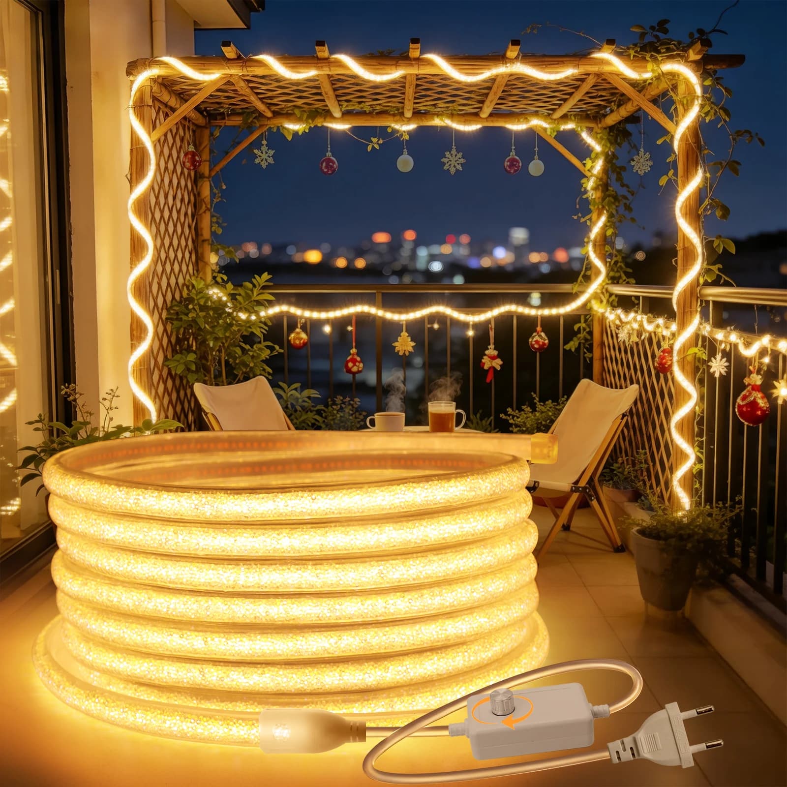 AC 220V COB Dimmable LED Neon Light Waterproof Flexible Neon Rope Light Outdoor Building Wall Decor LED Neon Strip