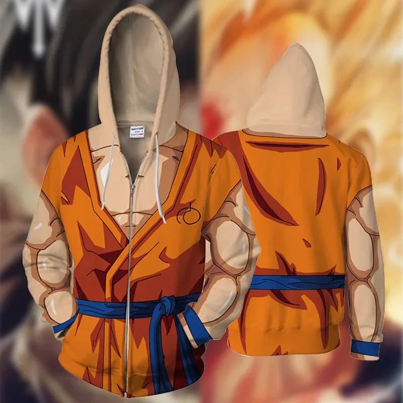 2025 enen Anime Dragon Ball Kakarotto Hoodies Master Roshi Cosplay Hooded Vegeta 3D Printing Sweatshirt Zipper Clothes Hoody Jac