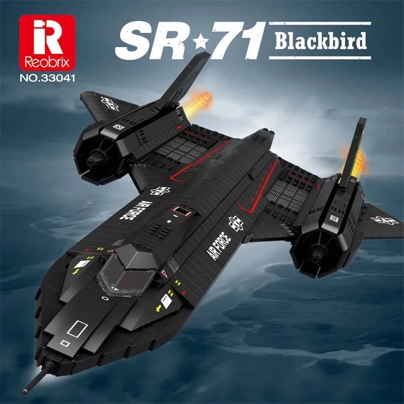 Set di Costruzioni Aereo Militare SR-71 Blackbird MOC, Mattoncini da Assemblare per Ragazzi, Regalo di Compleanno, 1775 Pezzi