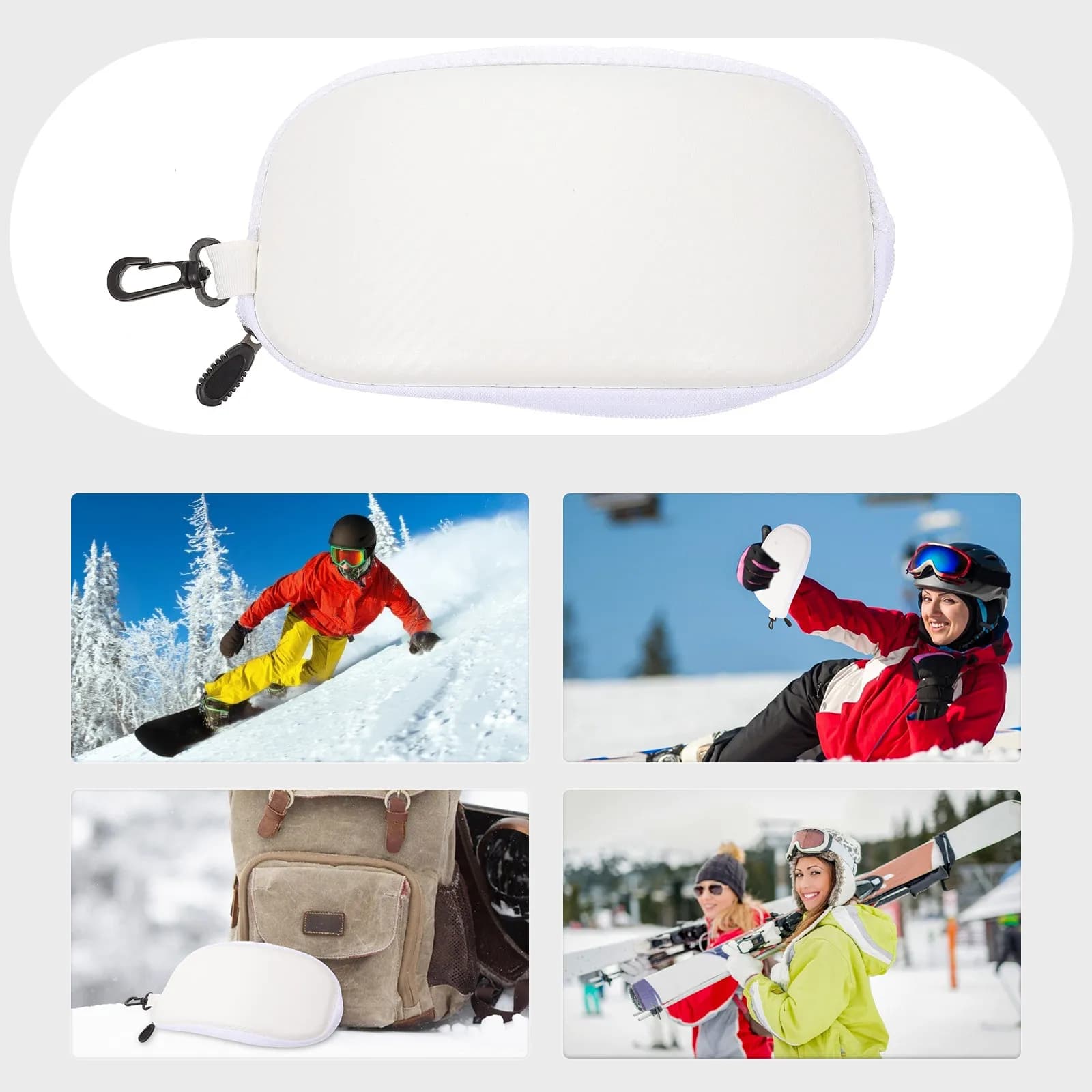 1Pcs Ski Goggles Case Shockproof Storage Box Strong Pressure Resistant for Outdoor Sports Cycling Hiking Skiing Snow