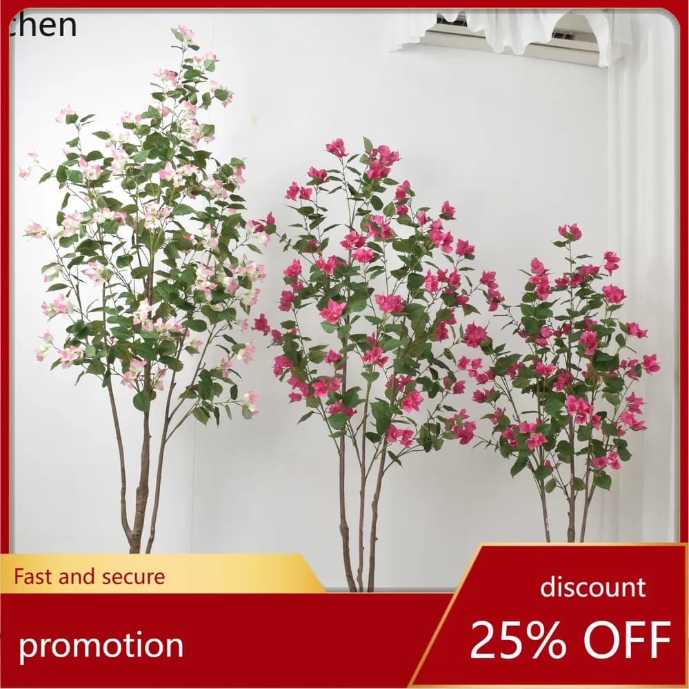 HXL Artificial Plant Bouganvillea in Interior Decoration Vase, Plant in Vase from Earth