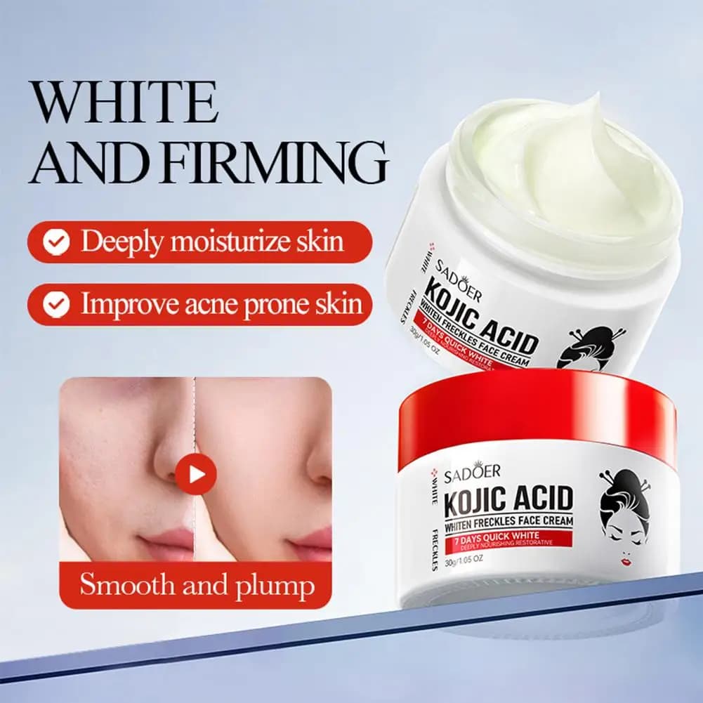 SADDER Cogic acid face cream for dark spots Lentiggini Skin care with vitamin C, whitening treatment, moisturizing night repairer