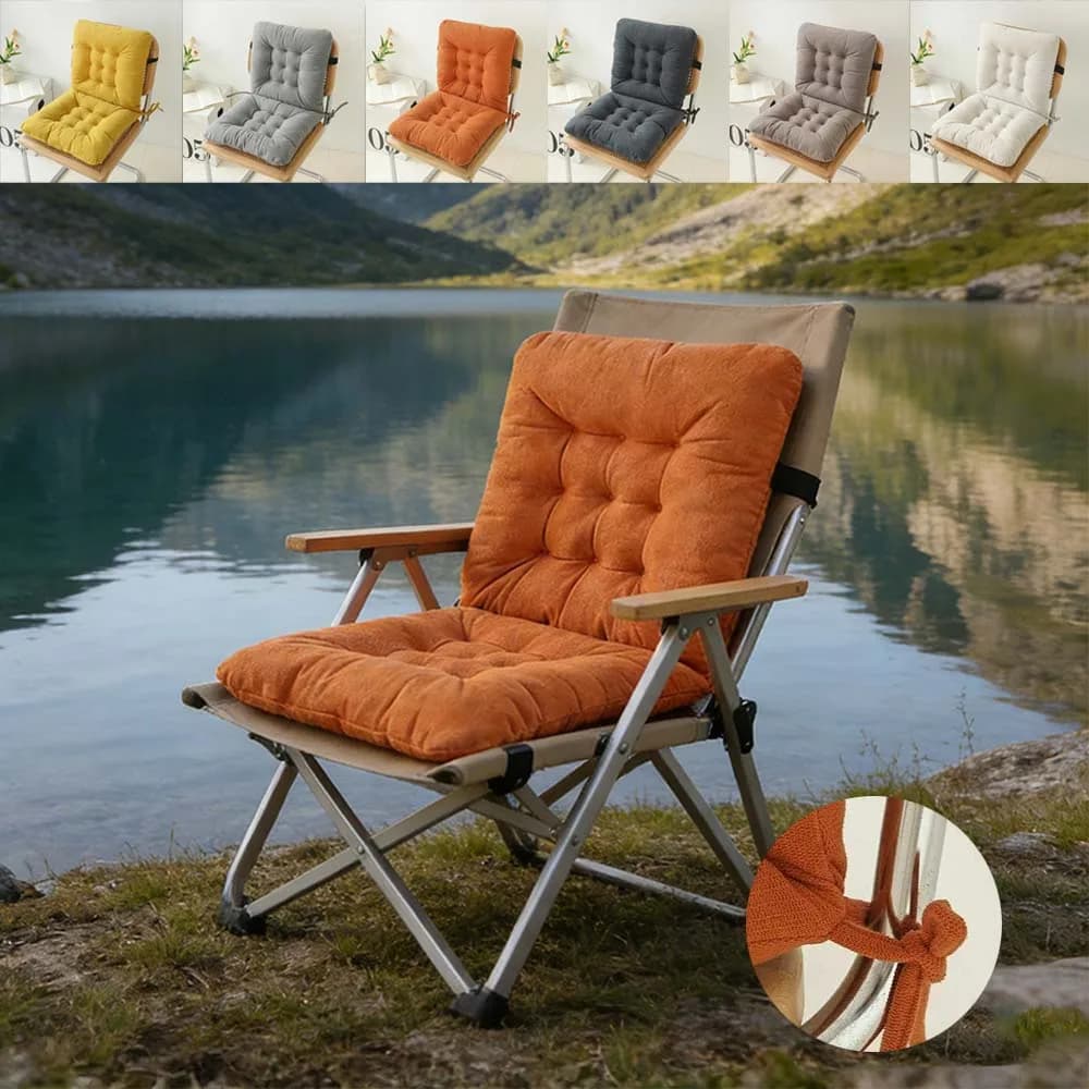 Cuscino Ergonomico per Sedia da Ufficio in Ciniglia, Imbottito e Traspirante con Supporto Lombare, per Casa, Esterni e Sedile Auto