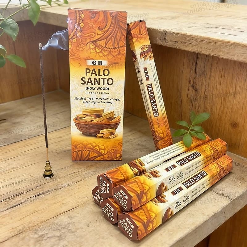 6 Boxes High-end Natural Palo Santo Incense Sticks，23cm Business Sandalo Dragons Blood White Sage Scents for Home Spa Meditation