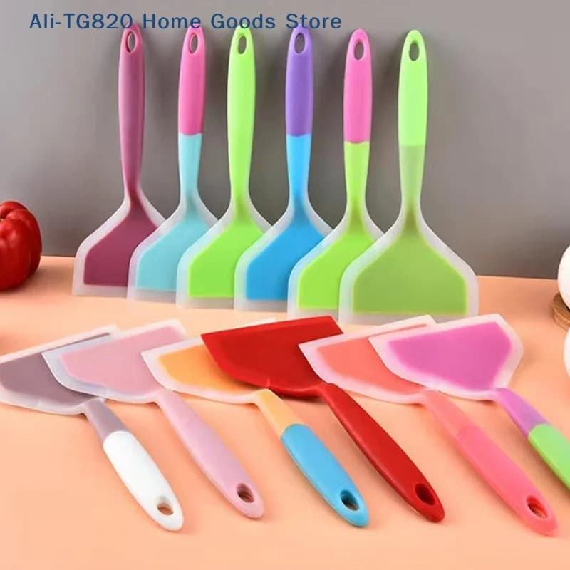 [TG820]Multi-Purpose Non-Stick Pan Utensils - Silicone Egg Spatula, Wide Pancake Turner, And Egg Flipper For Cooking And Baking
