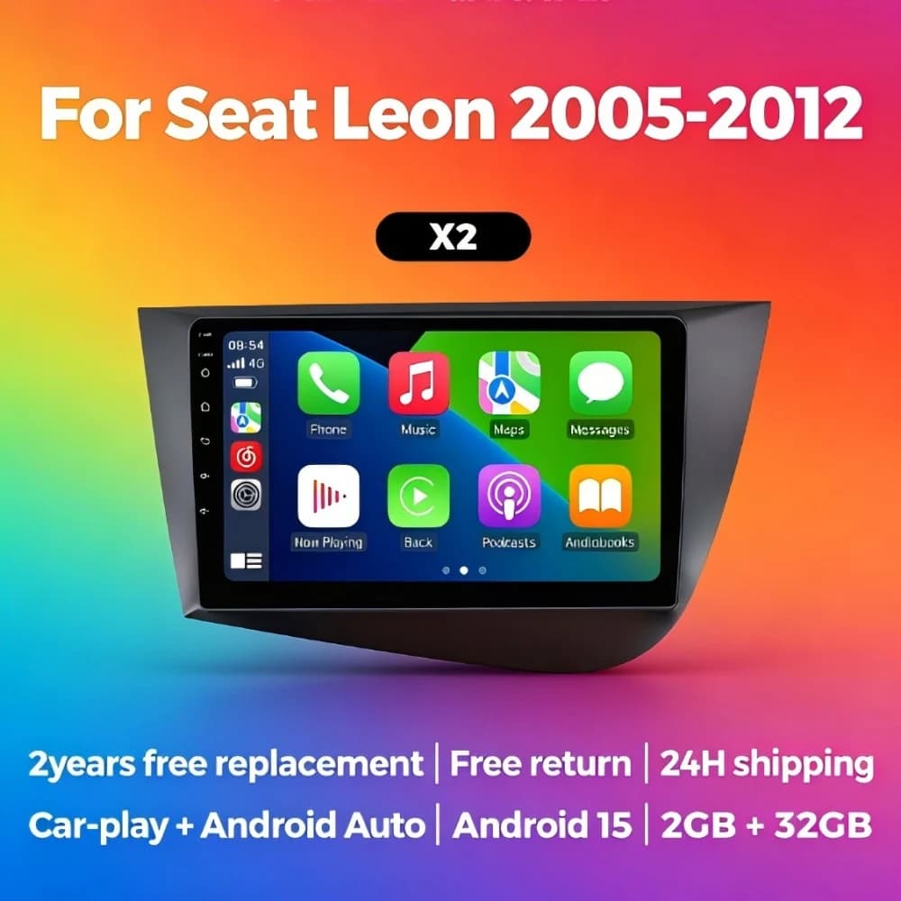 Autoradio Android 15 MEKEDE 2 Din per Seat Leon 2 MK2 2005-2012, Lettore Stereo Multimediale con Display e Wi-Fi
