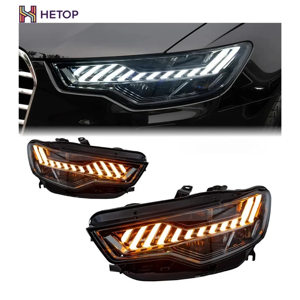 HETOP A6 C7 2012-2015 Aggiornamento Gruppo Luci Diurne a LED DRL, Faro Anteriore Auto, Accessori Auto Modificati per Fari Audi