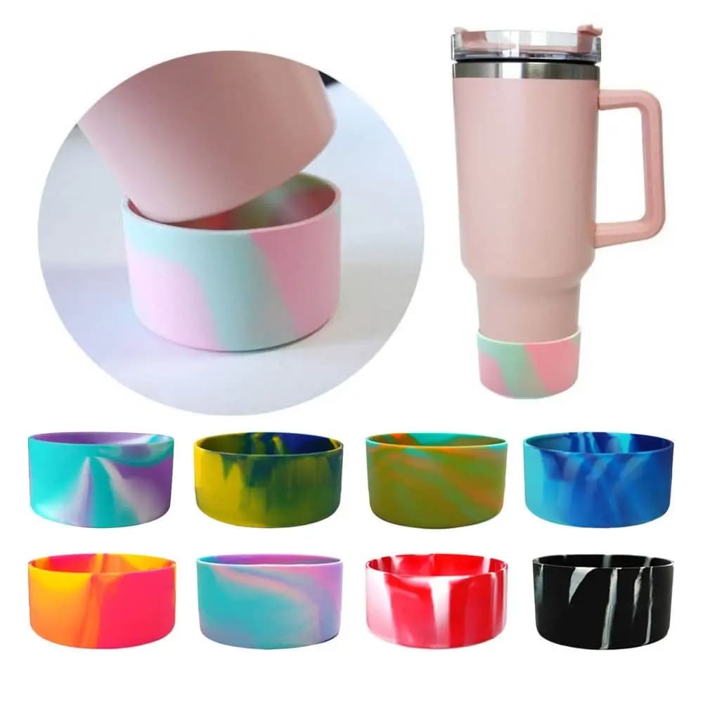 71-75mm di diametro stivale protettivo bottiglia d'acqua 12oz - 40oz BPA Free Bottom Sleeve Cover Silicone antiscivolo per Tyeso per Stanley