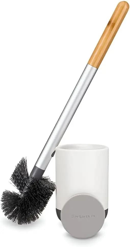 Scrub Queen, Spazzola per WC con supporto in ceramica e rivestimento ad asciugatura rapida contro muffa e funghi