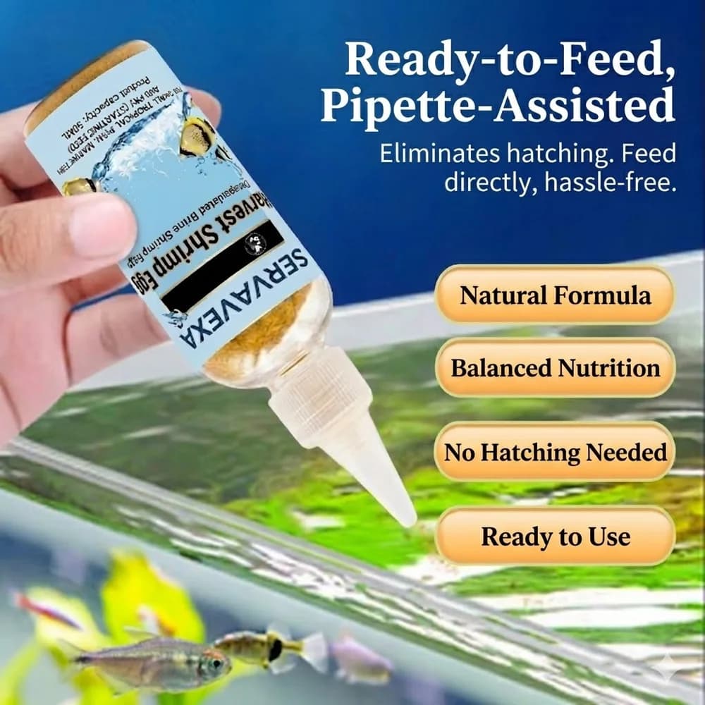 Alimento Naturale per Pesci Piccoli, Uova di Artemia Decapsulate, Mangime Iniziale per Pesciolini Ornamentali, Larve, Facile Digestione, Dieta per Acquario